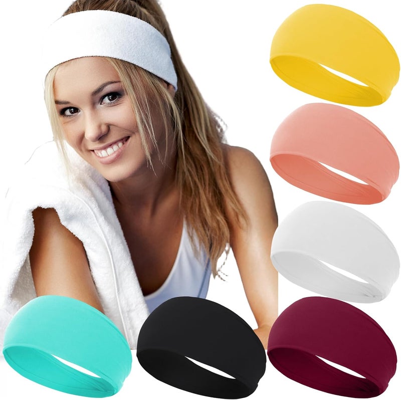 RITOPER Workout Headbands for Women, 3.9 Inch Wide Thick Stretchy Sports Sweatbands, Non Slip No Headache Buttery Soft Head Bands for Yoga, Running, Cycling, Fitness, Daily Use (Solid) - Image 1